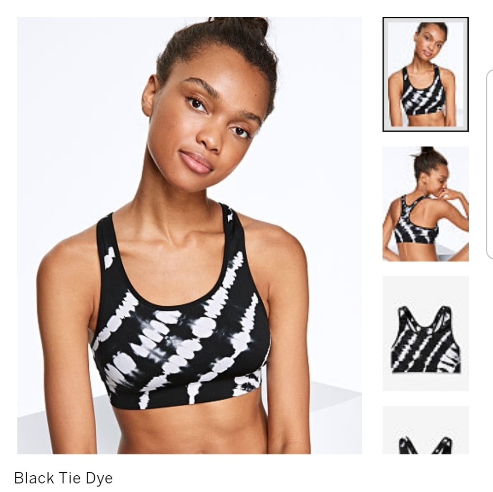 Victoria secret pink black tie dye sports bra